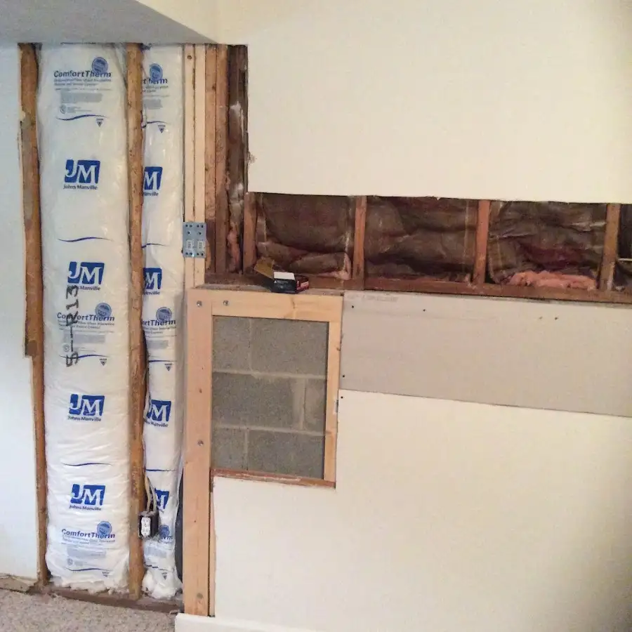 Wall insulation replacement during Structural Drying in Dunmore